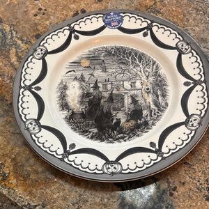 Stafford Black and White Enchanted Scene Plate